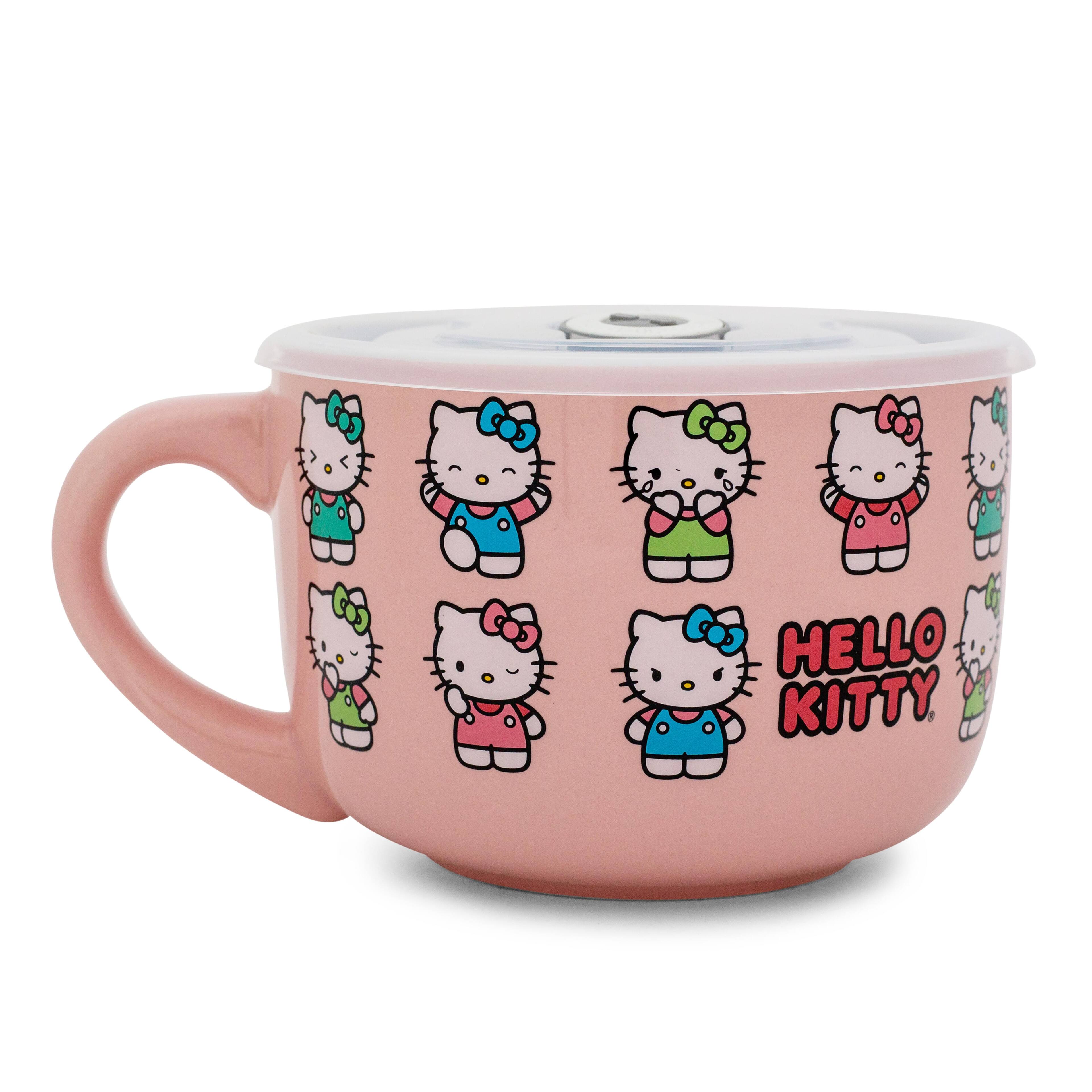 Silver Buffalo - Sanrio Hello Kitty Expressions Ceramic Soup Mug | Holds 24 Ounces - Pink