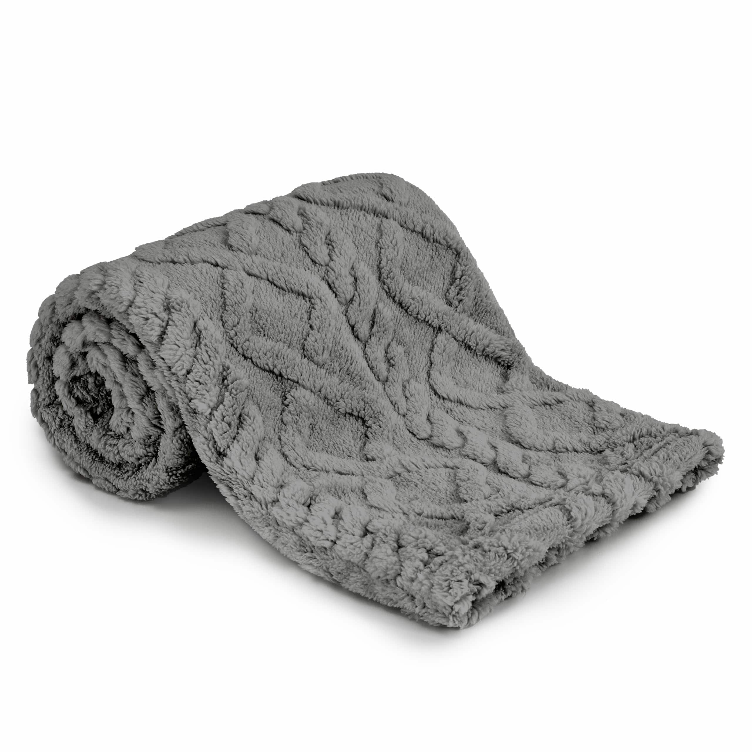 Alchemy Casas - Sherpa Fleece Blanket Ultra Soft Fluffy Blankets For Cozy Receiving Sherpa Fleece Stylish amp Exquisite - 02 Grey 30"x40"