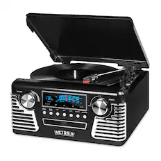 Front. Victrola - 50's Audio system - Black.