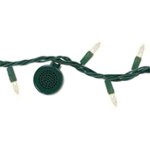 Front Zoom. Bright Tunes - White String Lights with Bluetooth Speakers - Green.