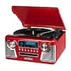 Front. Victrola - 50's Bluetooth Stereo Audio System - Red.