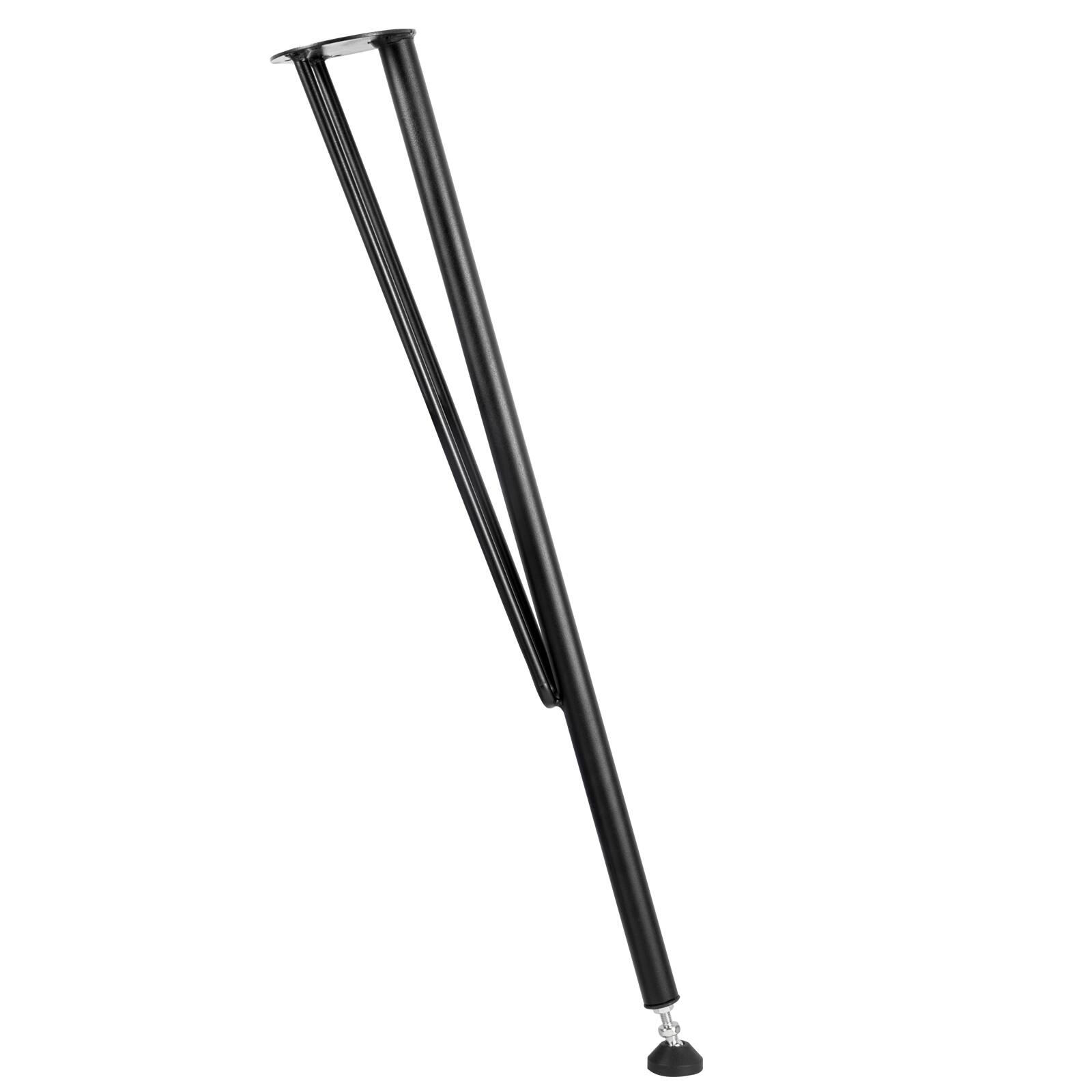 Alt View 5. VEVOR - 28" Hairpin Desk Legs, 4-Pack, Durable 3-Rod Iron Bench Supports for DIY Tables - Black.