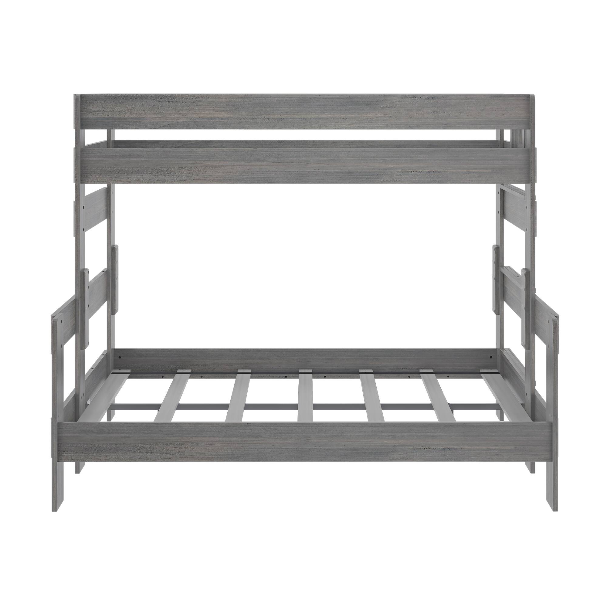 Alt View 3. Plank+Beam - Farmhouse Twin XL over Queen Bunk Bed Bed, Driftwood - Driftwood.