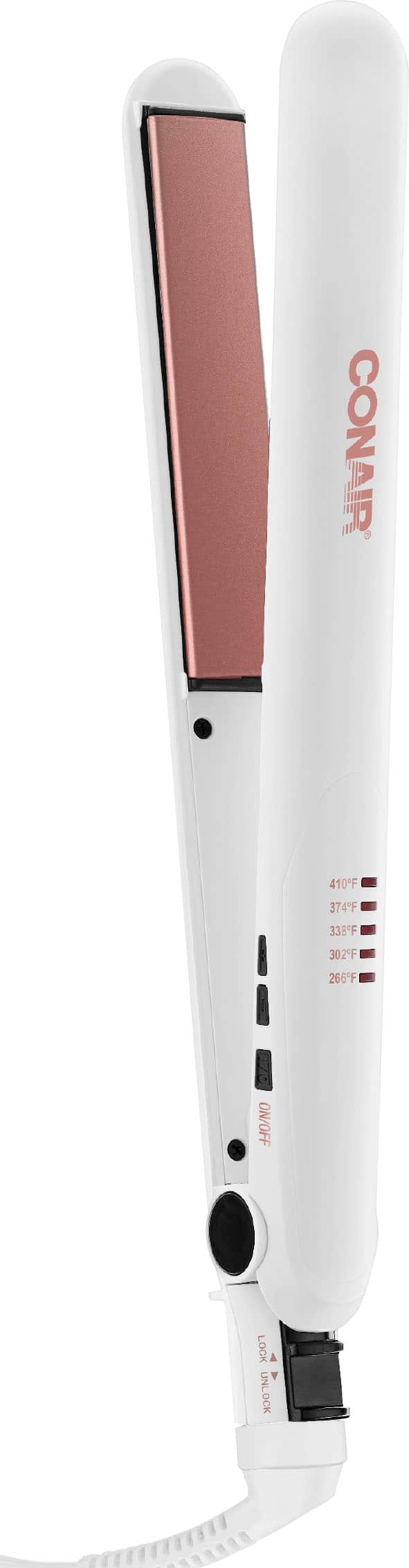 Angle. Conair - Double Ceramic 1" Flat iron - Rose Gold.