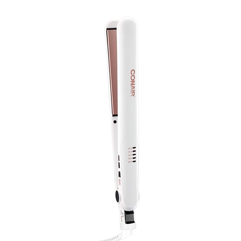 Left. Conair - Double Ceramic 1" Flat iron - Rose Gold.