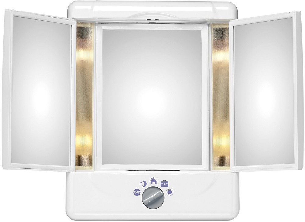 Two Sided Lighted Makeup Mirror White Tm7lx, Conair Makeup Mirror With Light Settings