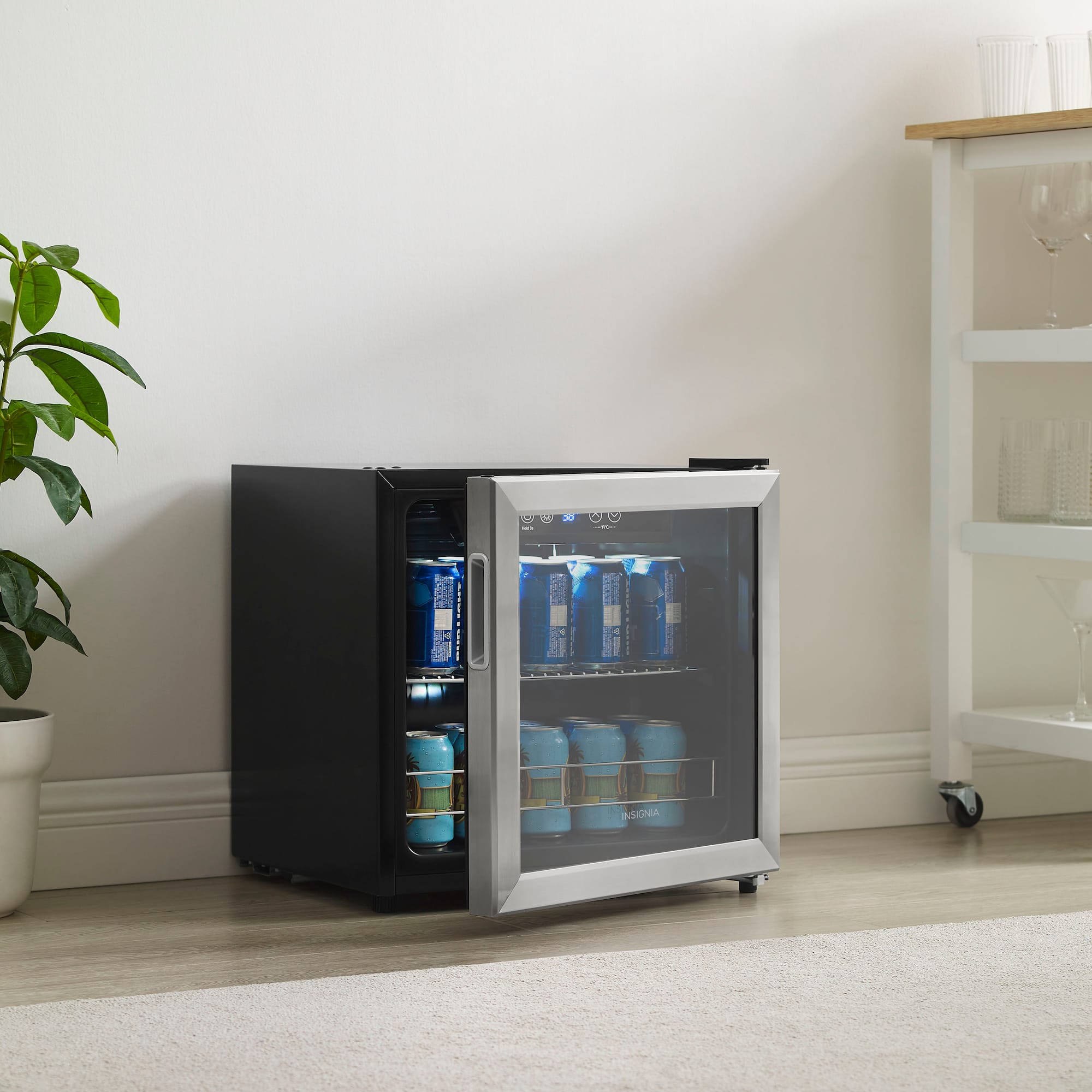 Zoom in on Alt View Zoom 19. Insignia™ - 48-Can Beverage Cooler - Stainless steel/Silver.