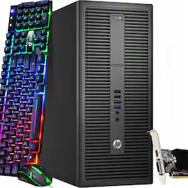 HP - Refurbished Excellent - G2 Tower Gaming Desktop PC | Intel i5-6th 3.2GHz | 16GB DDR4 RAM | 256GB + 500GB HDD | NVIDIA GT 1030 | Wi-Fi | Win11 - Black