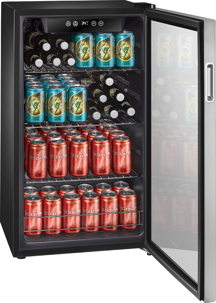 Insignia 115 Can Beverage Cooler Stainless Steel