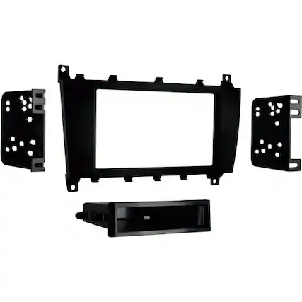 Front. Metra - Dash Kit for Select 2005-2012 Mercedes-Benz C Class G DIN - Matte Black.