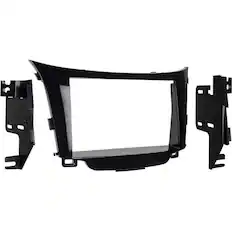 Front. Metra - Dash Kit for Select 2013-2017 Hyundai Elantra DDIN - High Gloss Black.