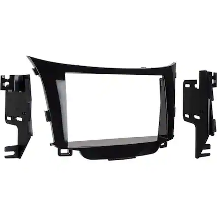 Front. Metra - Dash Kit for Select 2013-2017 Hyundai Elantra DDIN - High Gloss Black.
