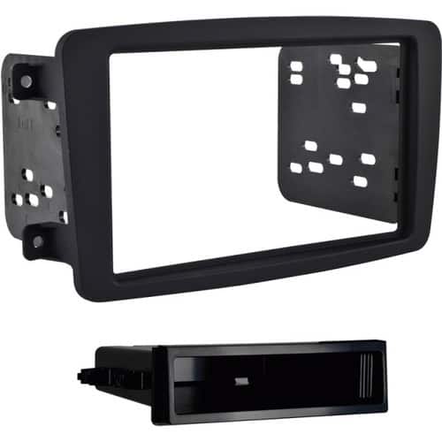 Front. Metra - Dash Kit for Select 2001-2006 Mercedes-Benz C Class CLK Class C230 Coupe G DIN DDIN - Matte Black.