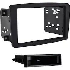 Front. Metra - Dash Kit for Select 2001-2006 Mercedes-Benz C Class CLK Class C230 Coupe G DIN DDIN - Matte Black.