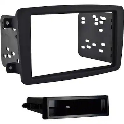 Front. Metra - Dash Kit for Select 2001-2006 Mercedes-Benz C Class CLK Class C230 Coupe G DIN DDIN - Matte Black.