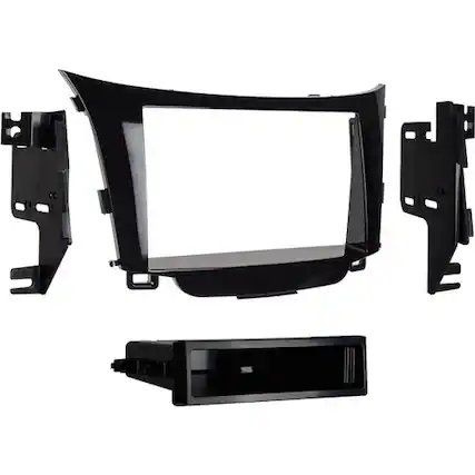 Front. Metra - Dash Kit for Select 2013-2017 Hyundai Elantra DIN - High Gloss Black.