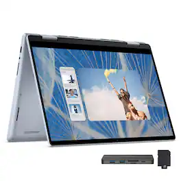 Dell - Inspiron 14" Touch 2-in-1 Laptop,Intel 7-150U,32GB RAM,1TB SSD+288GB Dock Set,Backlit Keyboard,Win 11 Pro,Blue - Ice Blue