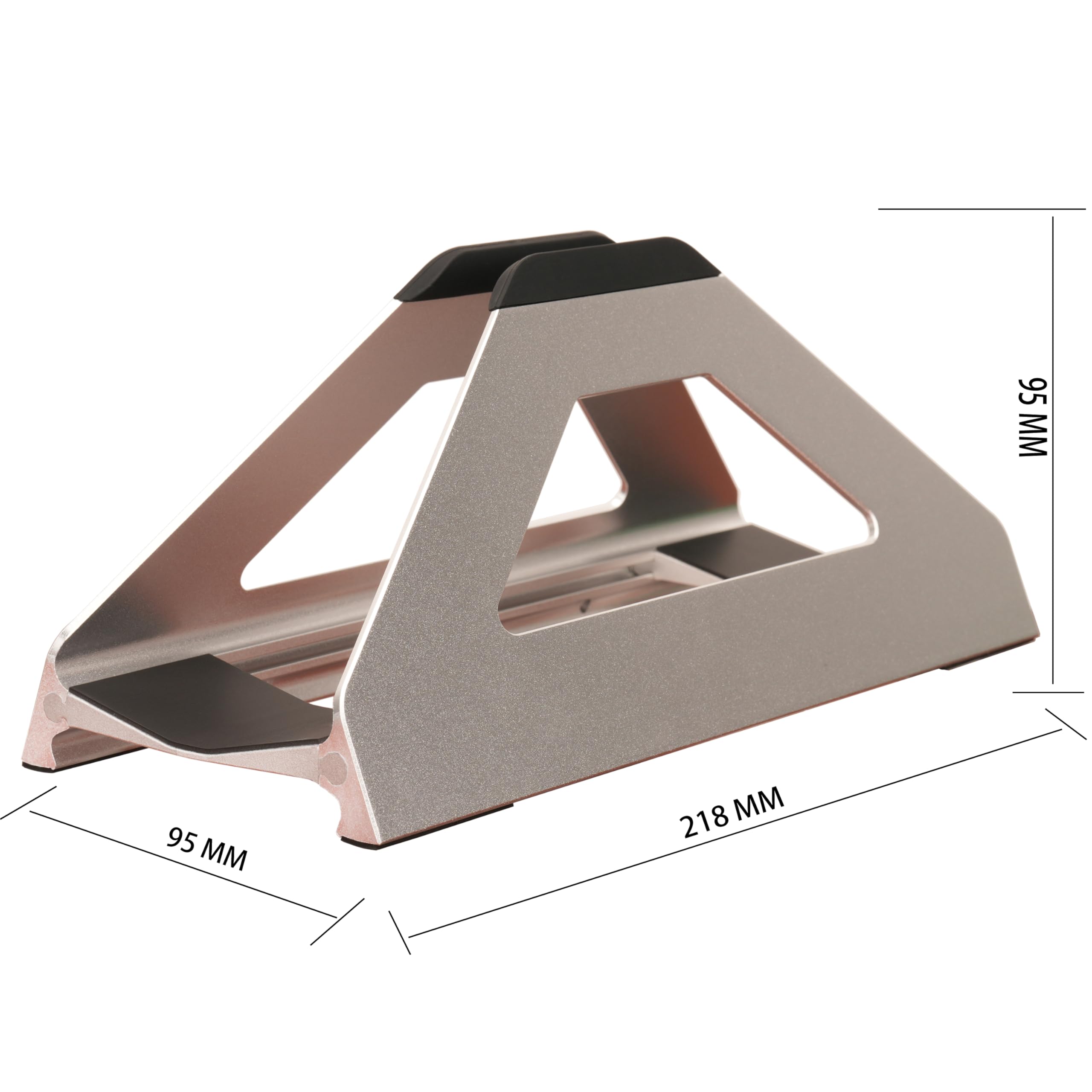 Left. HongFei - Vertical Laptop Stand, Space Saving Holder for MacBook with Tool-Free Width Adjustment, Anodized Aluminum for Desk - Silver.