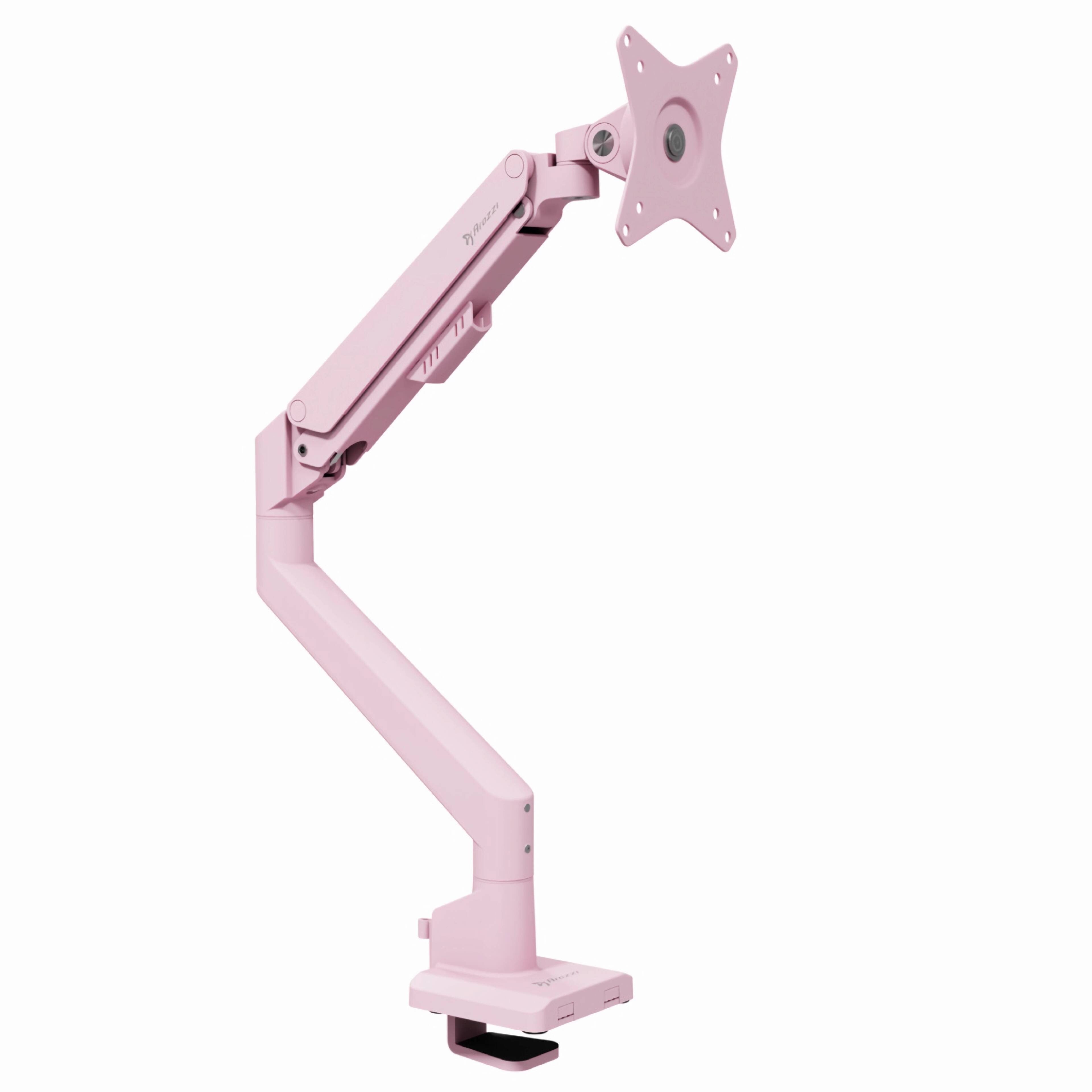 Alt View 2. Arozzi - Arozzi Alzare Neo Gas Spring Single Monitor Arm – Full Motion Ergonomic Desk Mount – Pink - Pink.