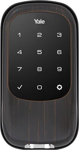 Yale - Yale - Real Living Touchscreen Deadbolt with Z-Wave - Silver, Gold, Brown - Larger Front