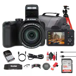 Kodak - Pixpro AZ405 Digital Camera (AZ405BK) Bundle with Accessories - Black