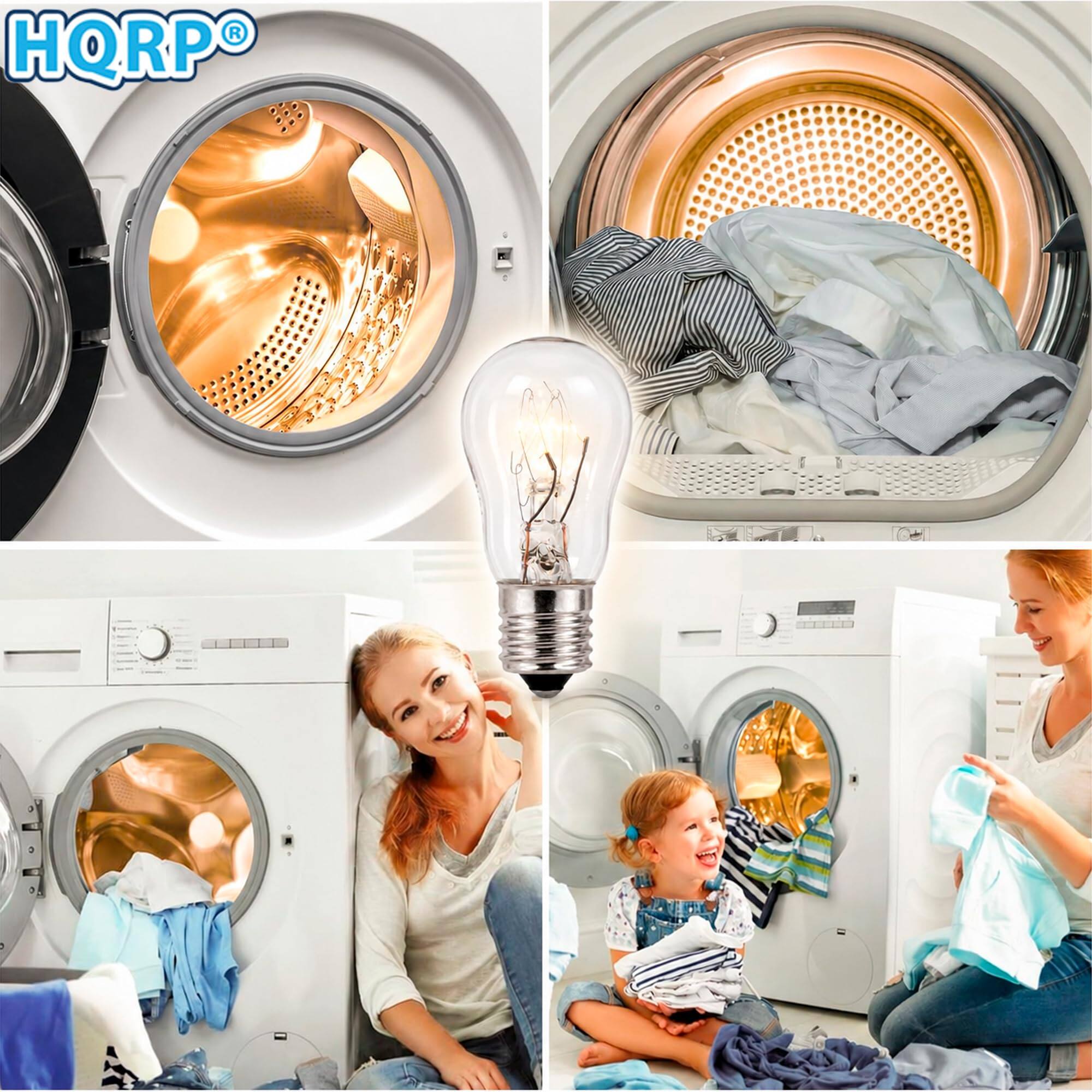 Back. HQRP - HQRP Dryer Drum Light Bulb 10 W 120 V B10 E12 2 Pack for GE Hotpoint Replaces WE05X20431 WE4M305.