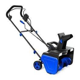 Qeetex - 2200 Watt Corded Electric Snow Blower, with 33000 RPM for Walkway, Driveway, Sidewalk, Blue