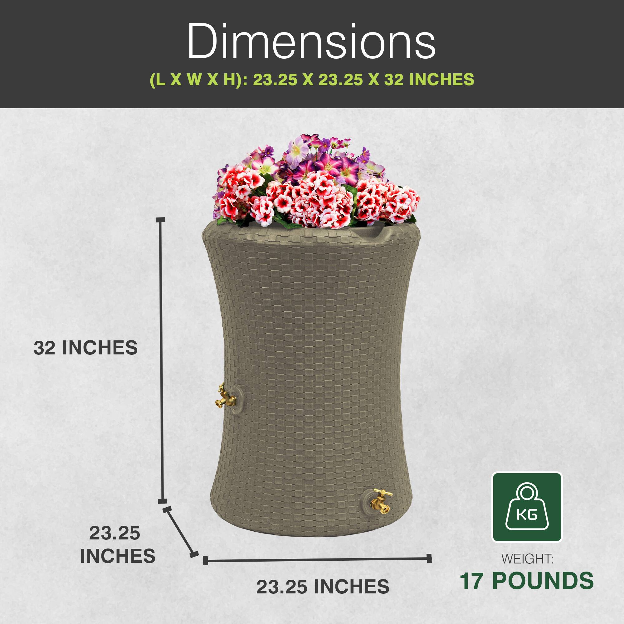 Dimensions (LXWXH): 23.25 X 23.25 X 32 INCHES  
32 INCHES  
23.25 INCHES  
23.25 INCHES  
KG WEIGHT: 17 POUNDS