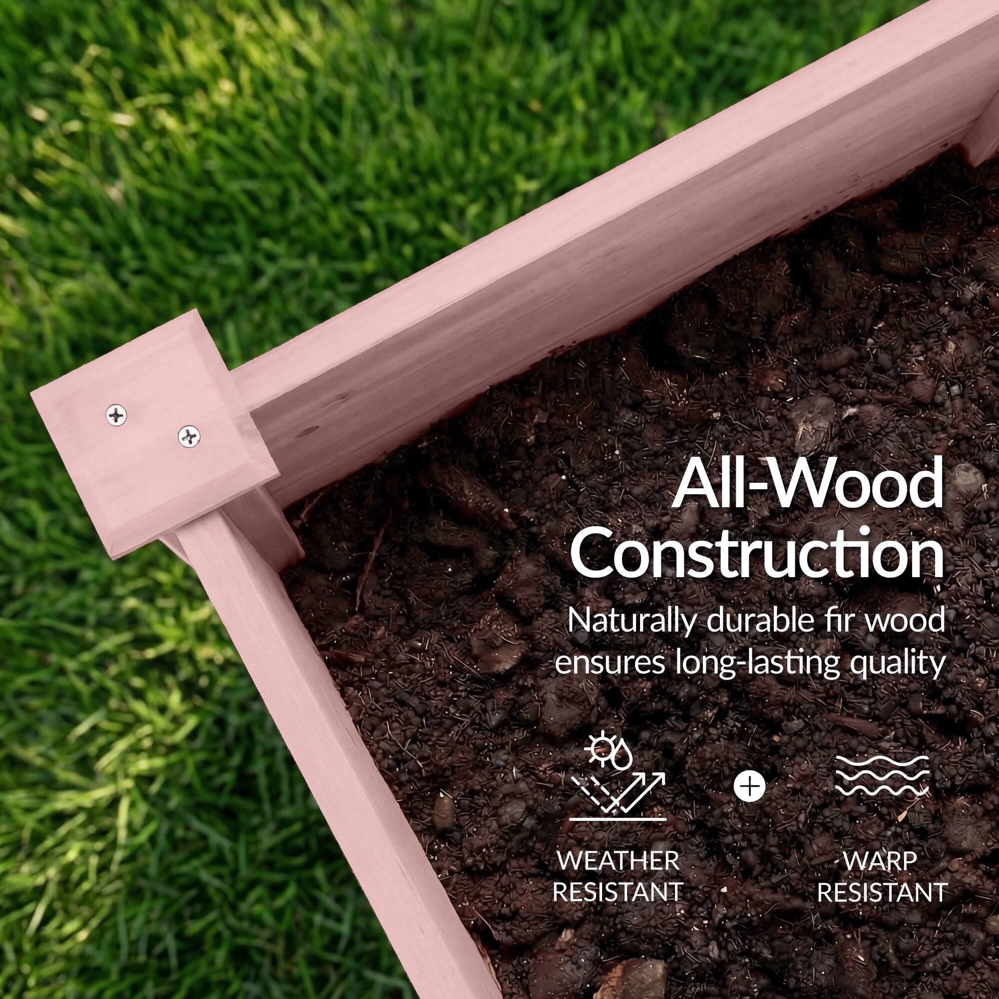 All-Wood Construction  
Naturally durable fir wood ensures long-lasting quality  
+ WEATHER RESISTANT  
+ WARP RESISTANT