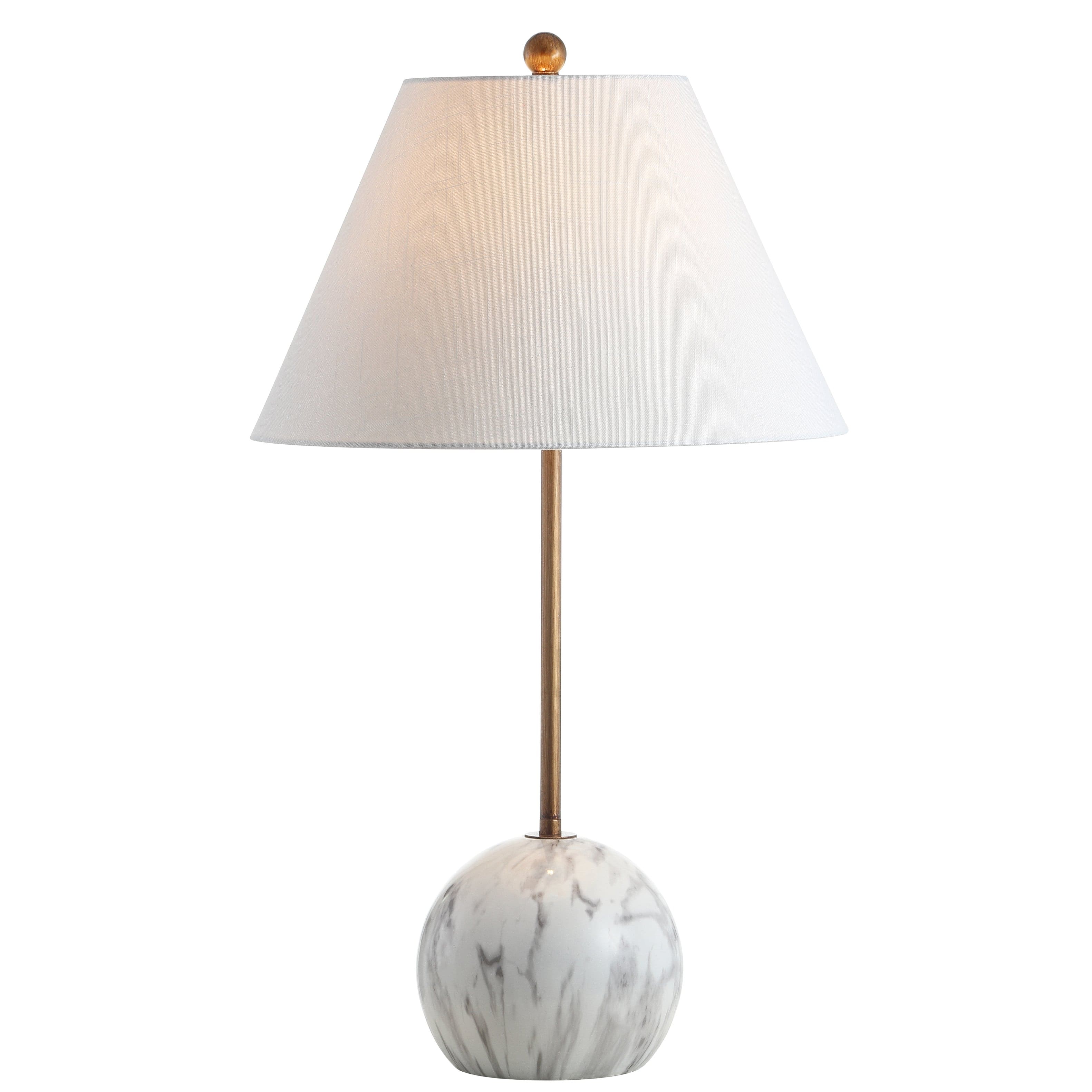 Jonathan Y - Miami 29" Minimalist Resin/Metal LED Table Lamp - Gold/White