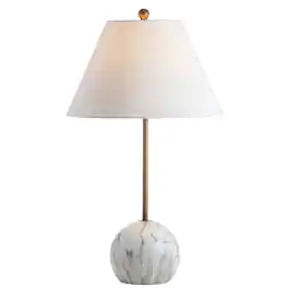 Jonathan Y - Miami 29" Minimalist Resin/Metal LED Table Lamp - Gold/White