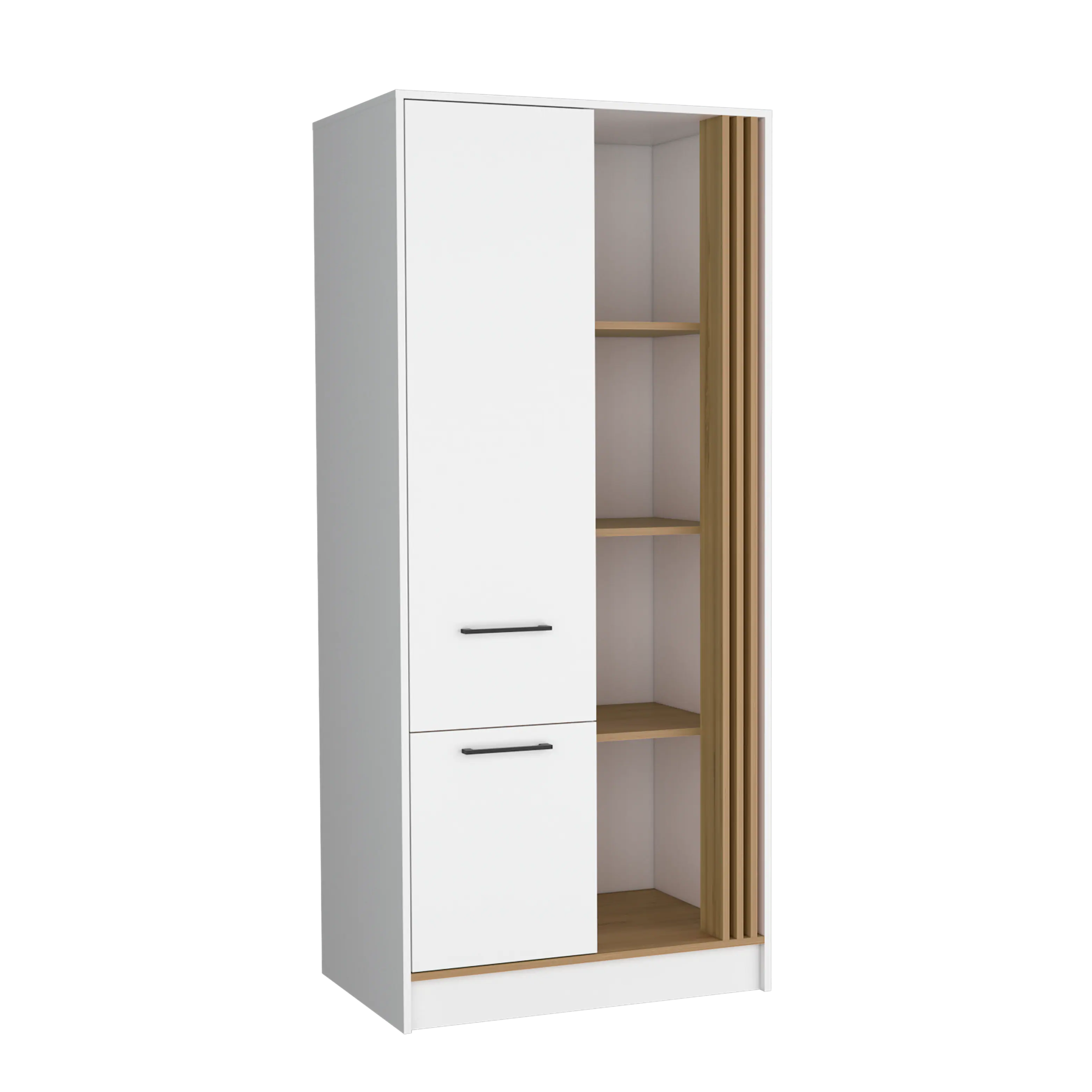 Alt View 1. TuHome - Vance Armoire With Double Doors, Interior Hanging Rod And Shelves, Freestanding Modern Wardrobe Closet - Natural Oak.