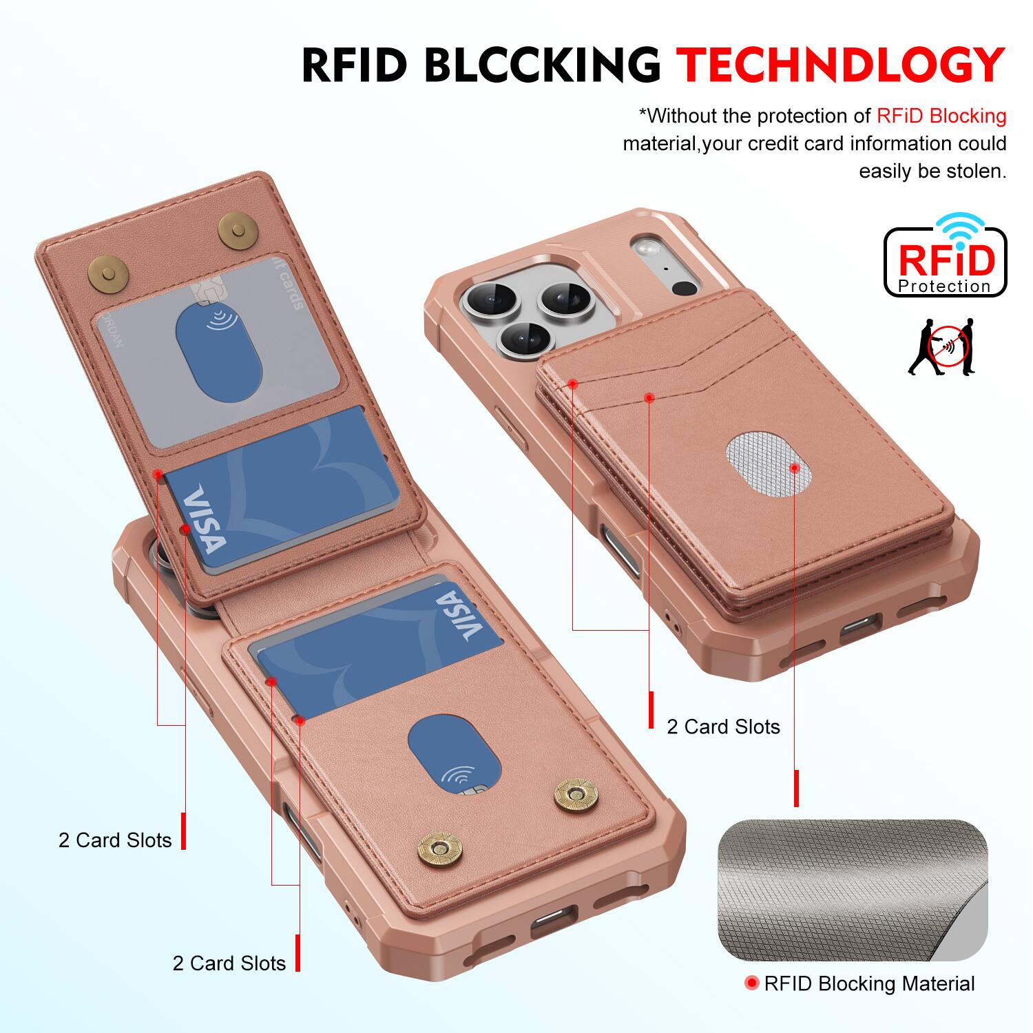 RFID BLOCKING TECHNOLOGY

*Without the protection of RFID Blocking material, your credit card information could easily be stolen.

NYOHO at cards RFID Protection

VISA

2 Card Slots

2 Card Slots

2 Card Slots

RFID Blocking Material
