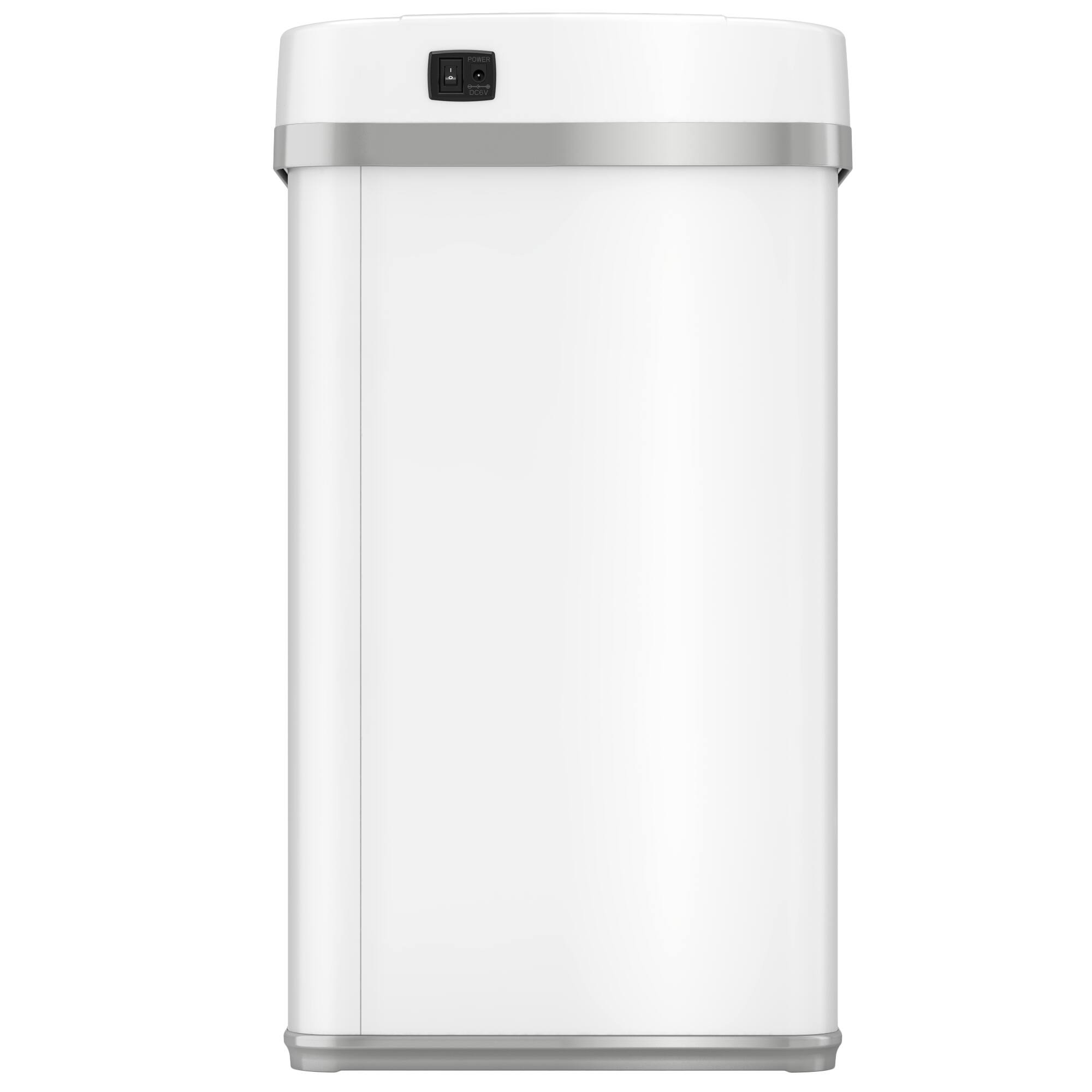 Alt View 18. iTouchless - 4 Gallon Touchless Sensor Trash Can with AbsorbX Odor Control and Fragrance, White Stainless Steel Bathroom Garbage Bin - Pearl White.