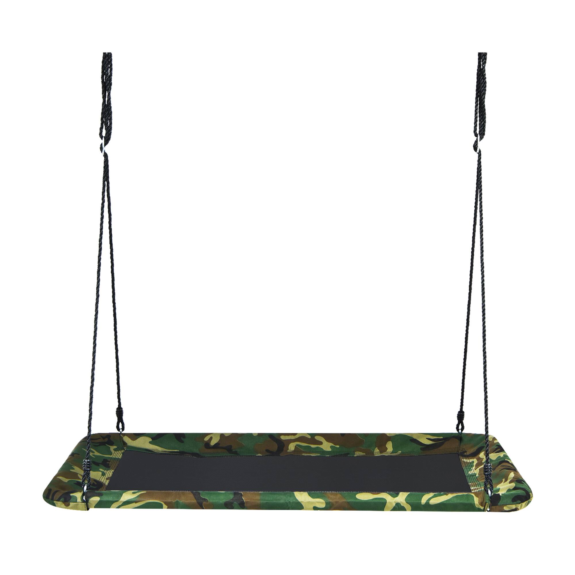 Alt View 3. Gymax - Gymax 60'' Kids Giant Tree Rectangle Swing 700 lbs w/ Adjustable Hanging Ropes Camo Green - Camo Green.