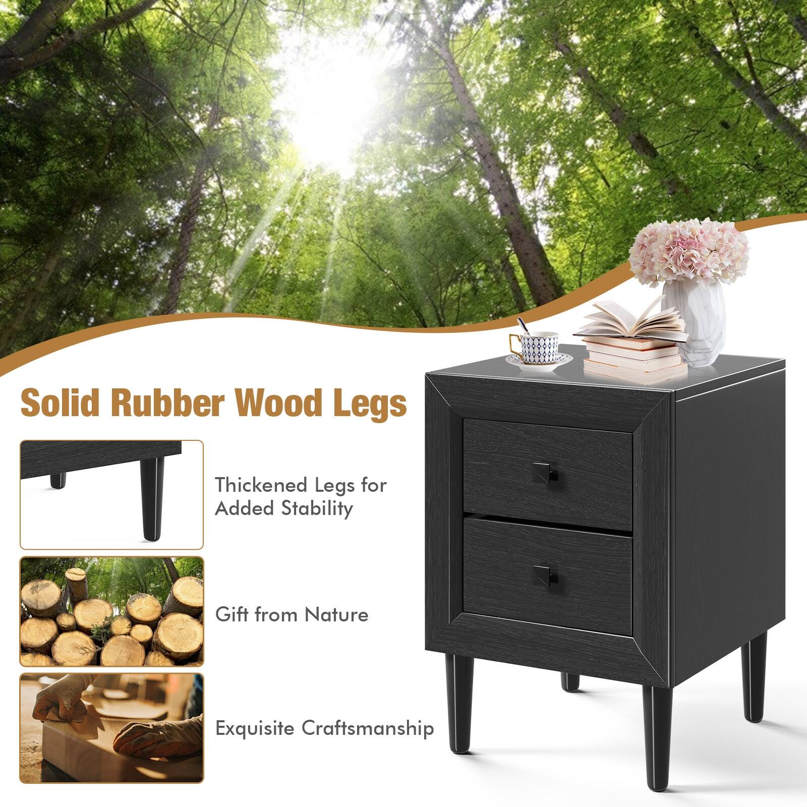 Solid Rubber Wood Legs
Thickened Legs for Added Stability
Gift from Nature
Exquisite Craftsmanship