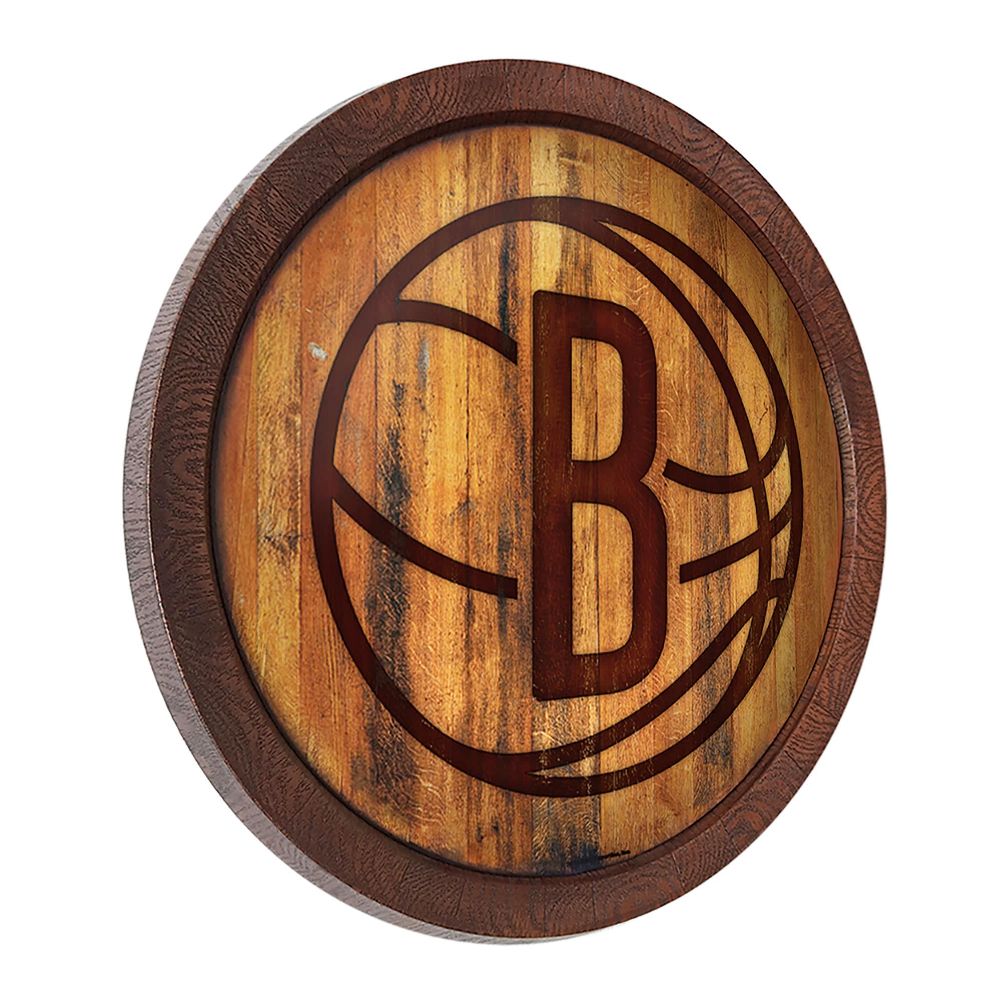 Alt View 1. The Fan-Brand - Brooklyn Nets 20.25'' Faux Barrel Top Sign - Multicolor.