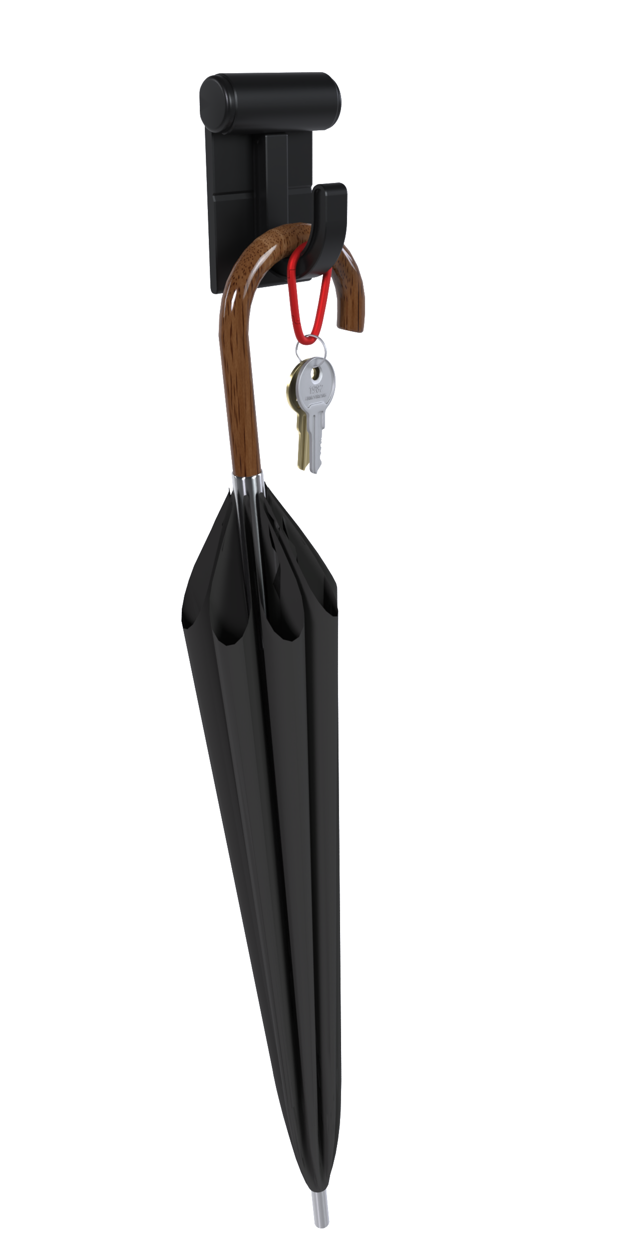 Alt View 1. Hang It Simple - Hang It Simple Wall Mounted Universal Storage Hanger - Adjustable, Durable, Versatile 2” BL - Black.