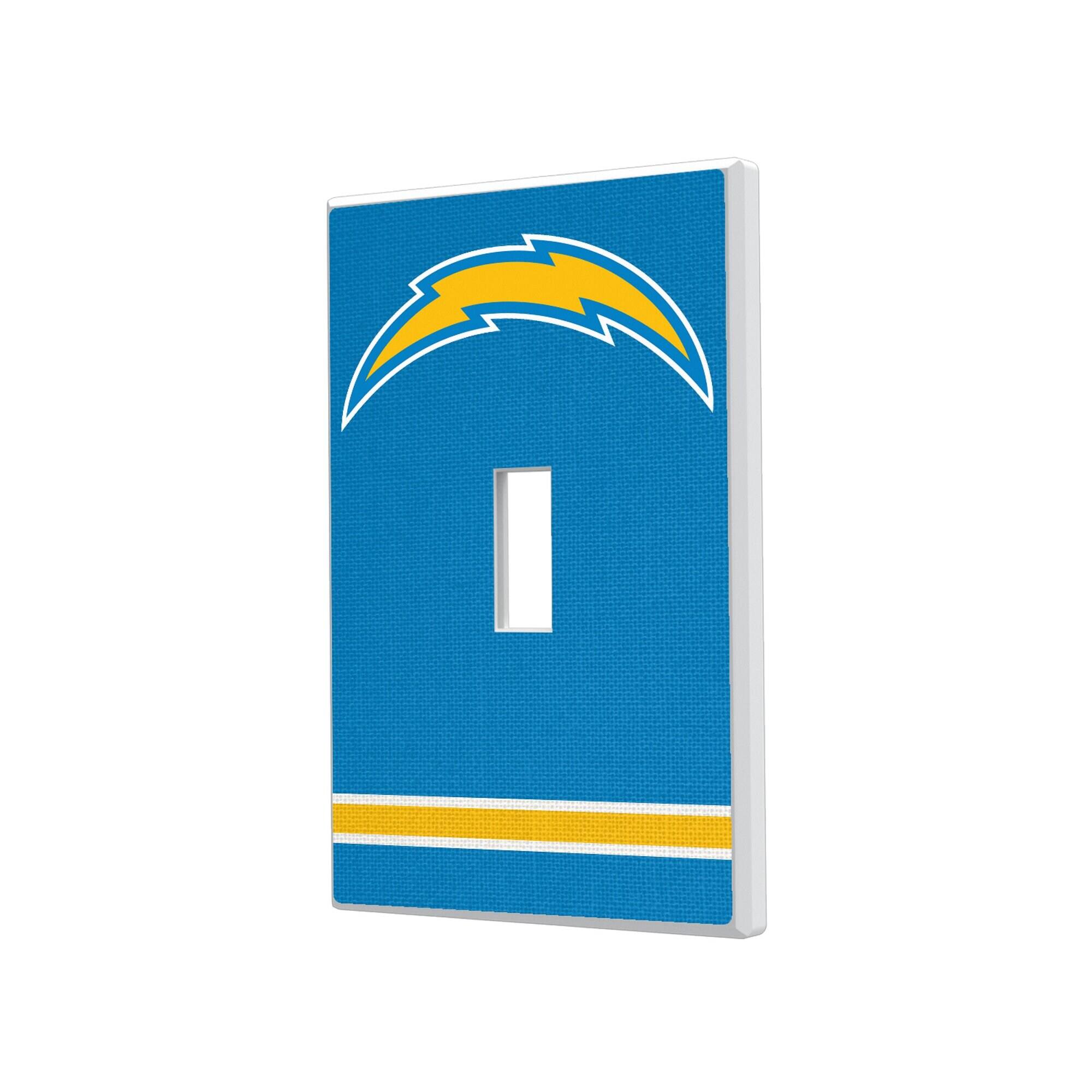 Front. Keyscaper - Los Angeles Chargers Stripe Single Toggle Light Switch Plate - Multicolor.