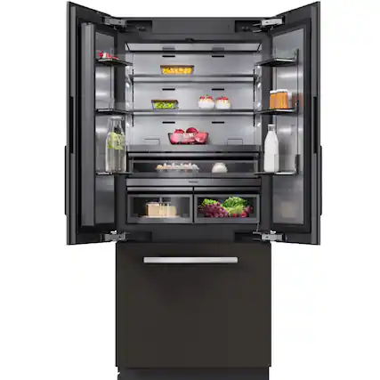 Front. Miele - KFMC 3642 French Door 36" 20.1 Cubic Feet Bottom Mount MasterCool Fridge-Freezer - Panel Ready.