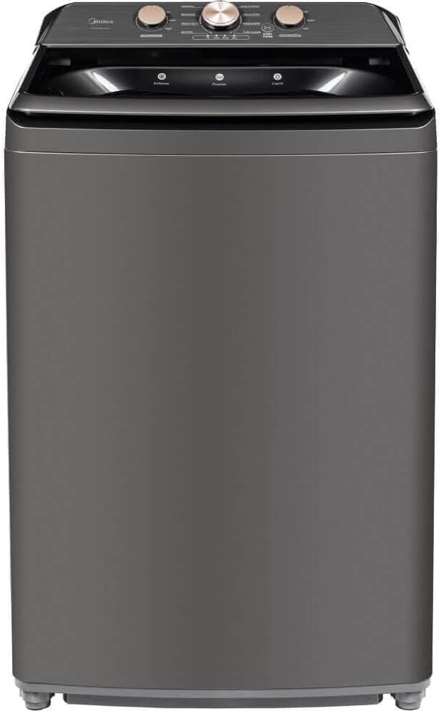 Back. Midea - Midea MLTW41A1KIT1 Gray Top Load Washer and Dryer Pair MLTW41A1BGPR 4.1 Cu Ft High Efficiency Washer and 6.7 Cu Ft Ele - Black.