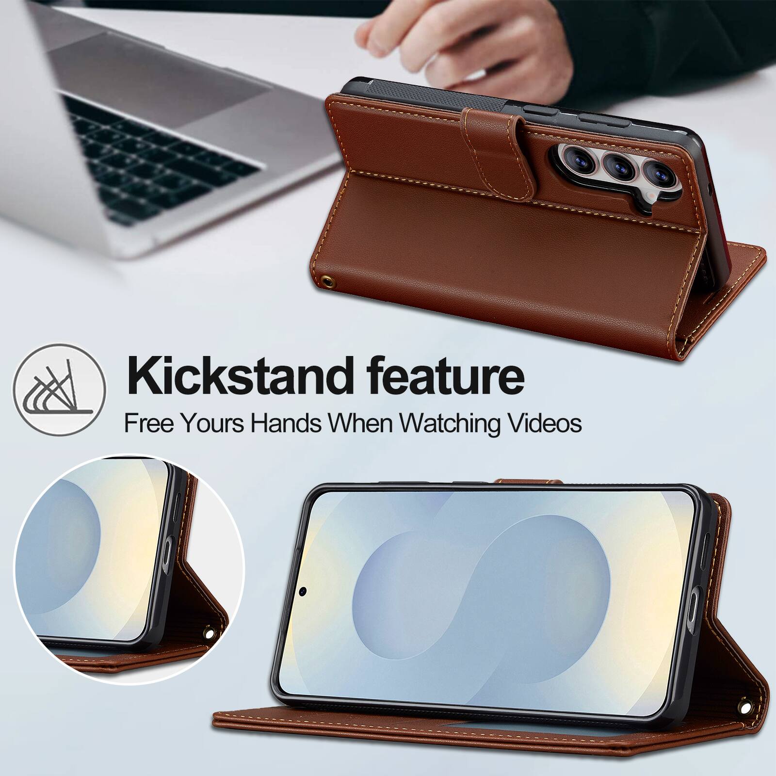 Kickstand feature  
Free Yours Hands When Watching Videos