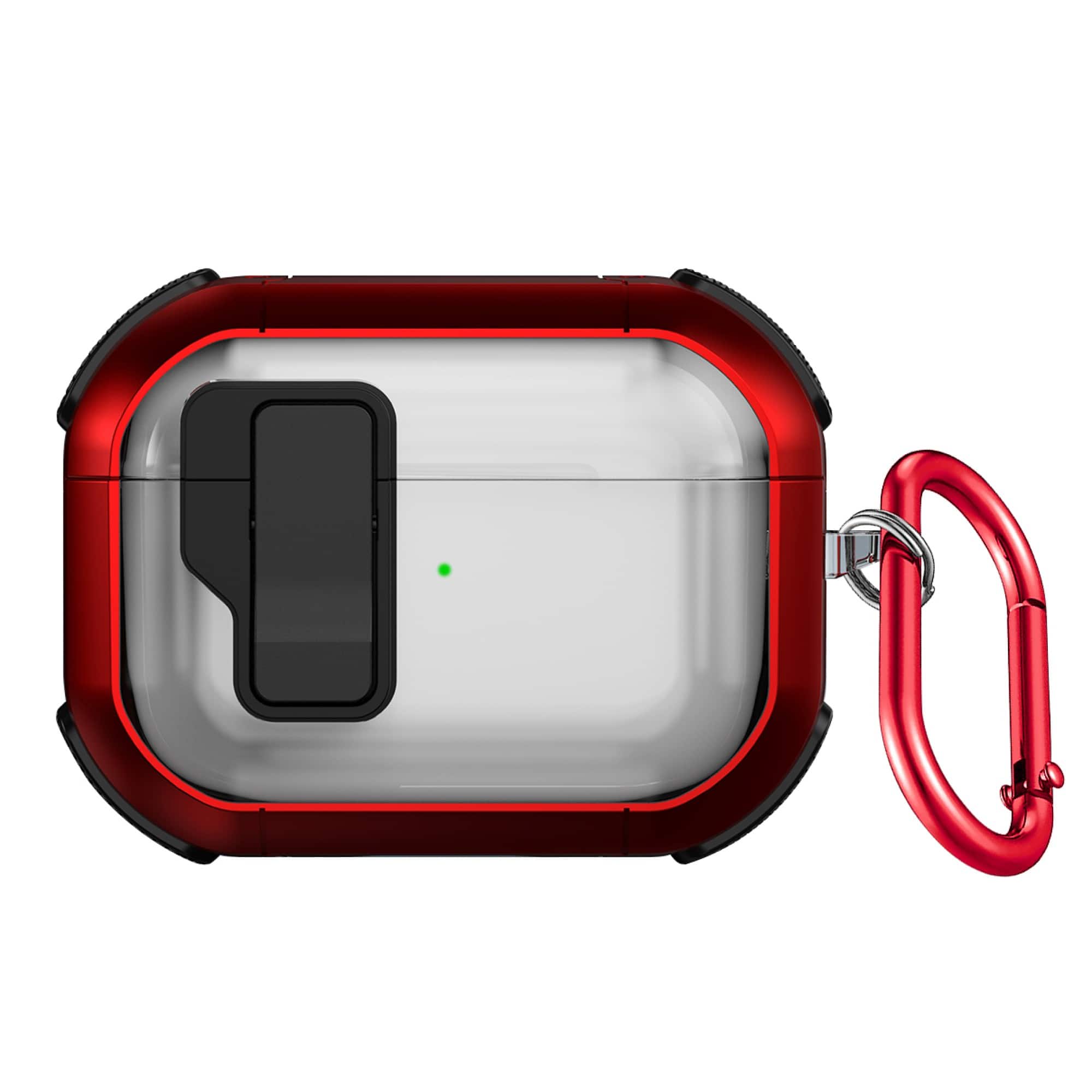 SaharaCase - Apple Airpods Pro 3 Case | Secure Lock | Anti-Shock Corners | Premium Clip | Venture-X Series - Viper Red