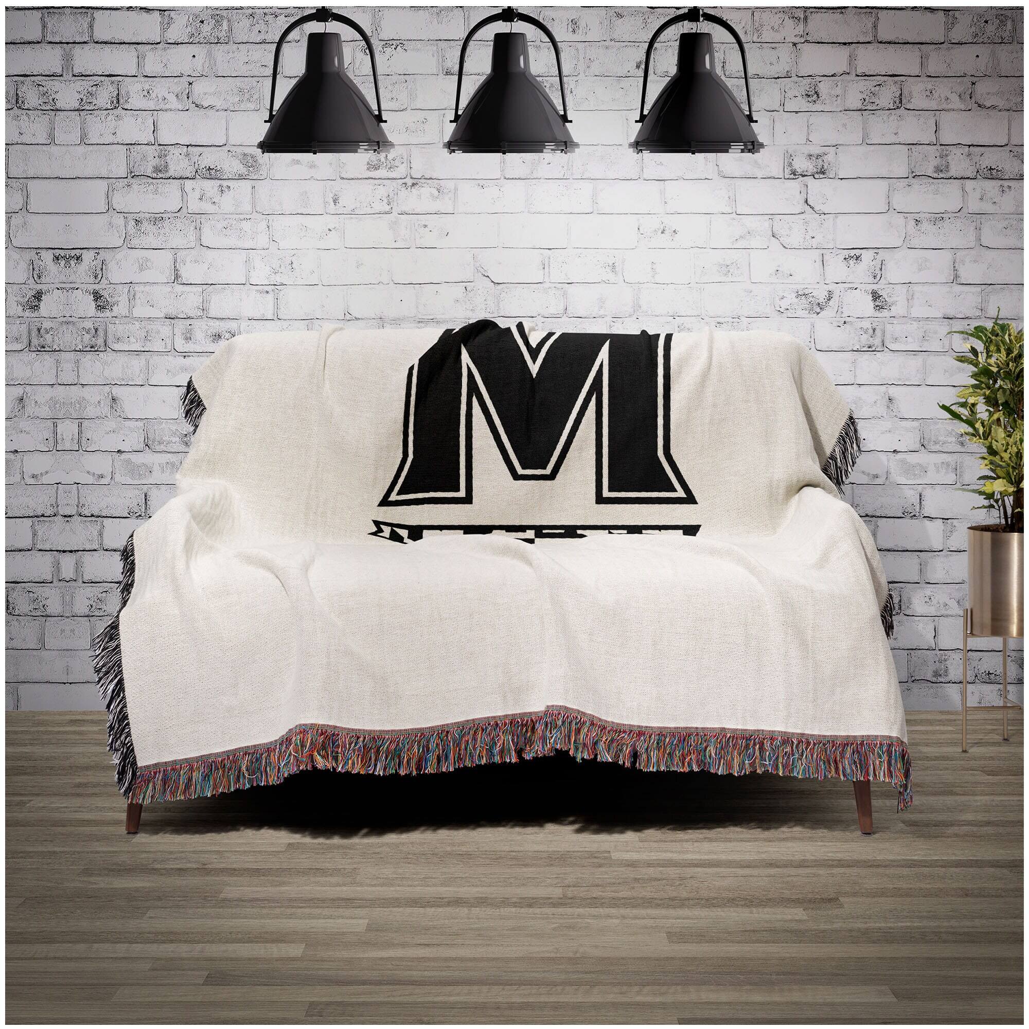 Alt View 1. Chad & Jake - Maryland Terrapins Woven Blanket - White.