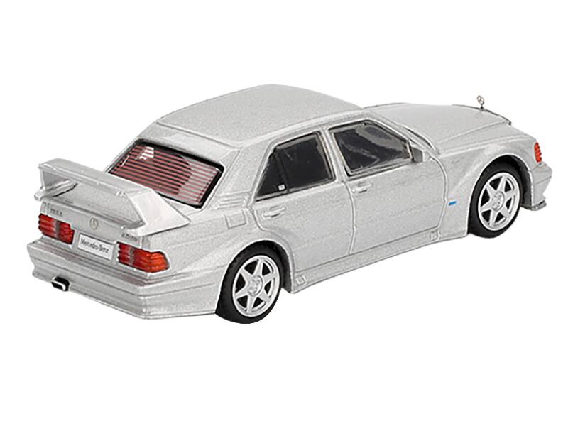 Left. Mini GT - Mercedes-Benz 190E 2.5-16 Evolution II Astral Silver Metallic Limited Edition 1/64 Diecast Model Car by Mini GT - Silver Metallic.