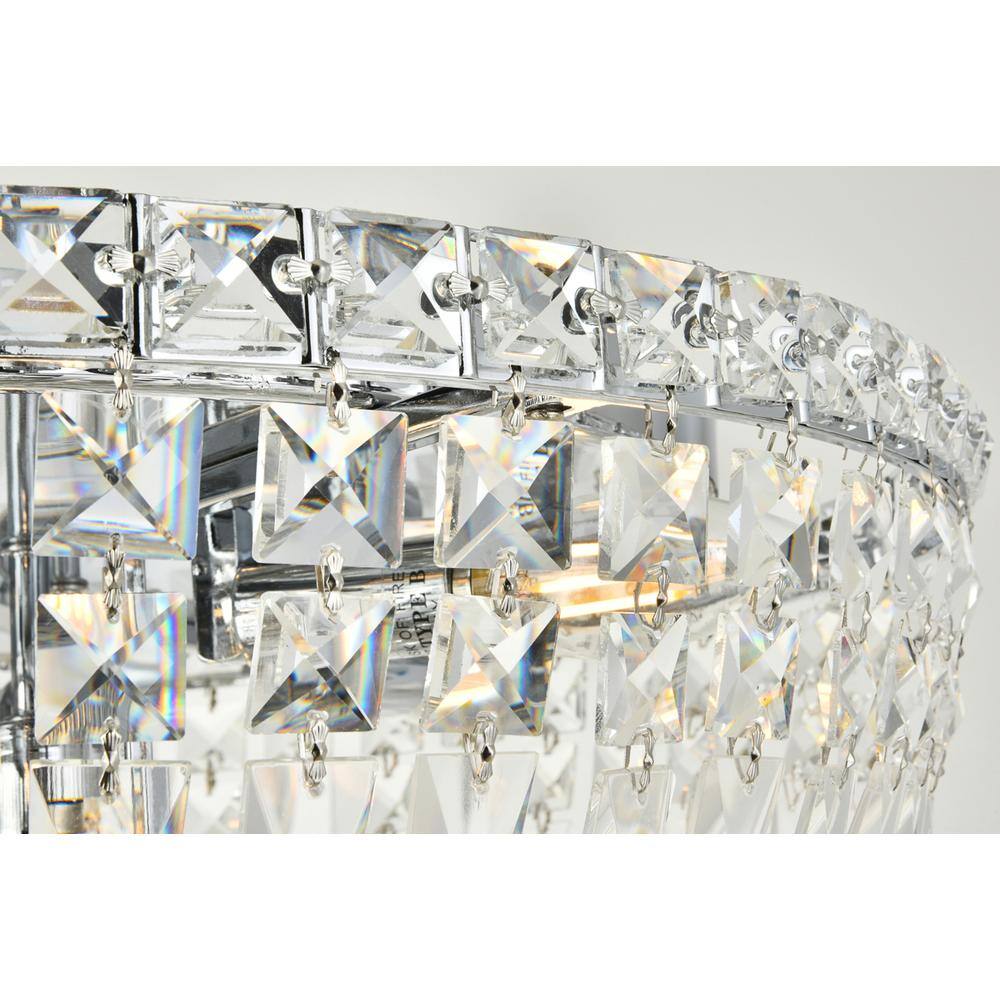 Back. Elegant Lighting - Tranquil 10 light Chrome Flush Mount Clear Royal Cut Crystal - Chrome.
