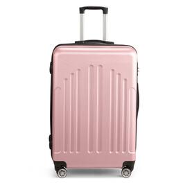 Winado - 28" Checked Luggage Trolley Case ABS Hardside Large Suitcase with Double Spinner Wheels & TSA Lock for Travel Business - Pink