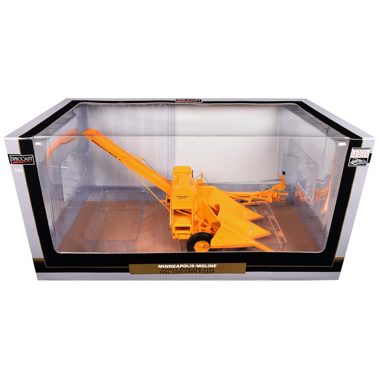 SpecCast Collectibles - Minneapolis Moline H320 Pull-Type Corn Picker Yellow "Classic Series" 1/16 Diecast Model by SpecCast