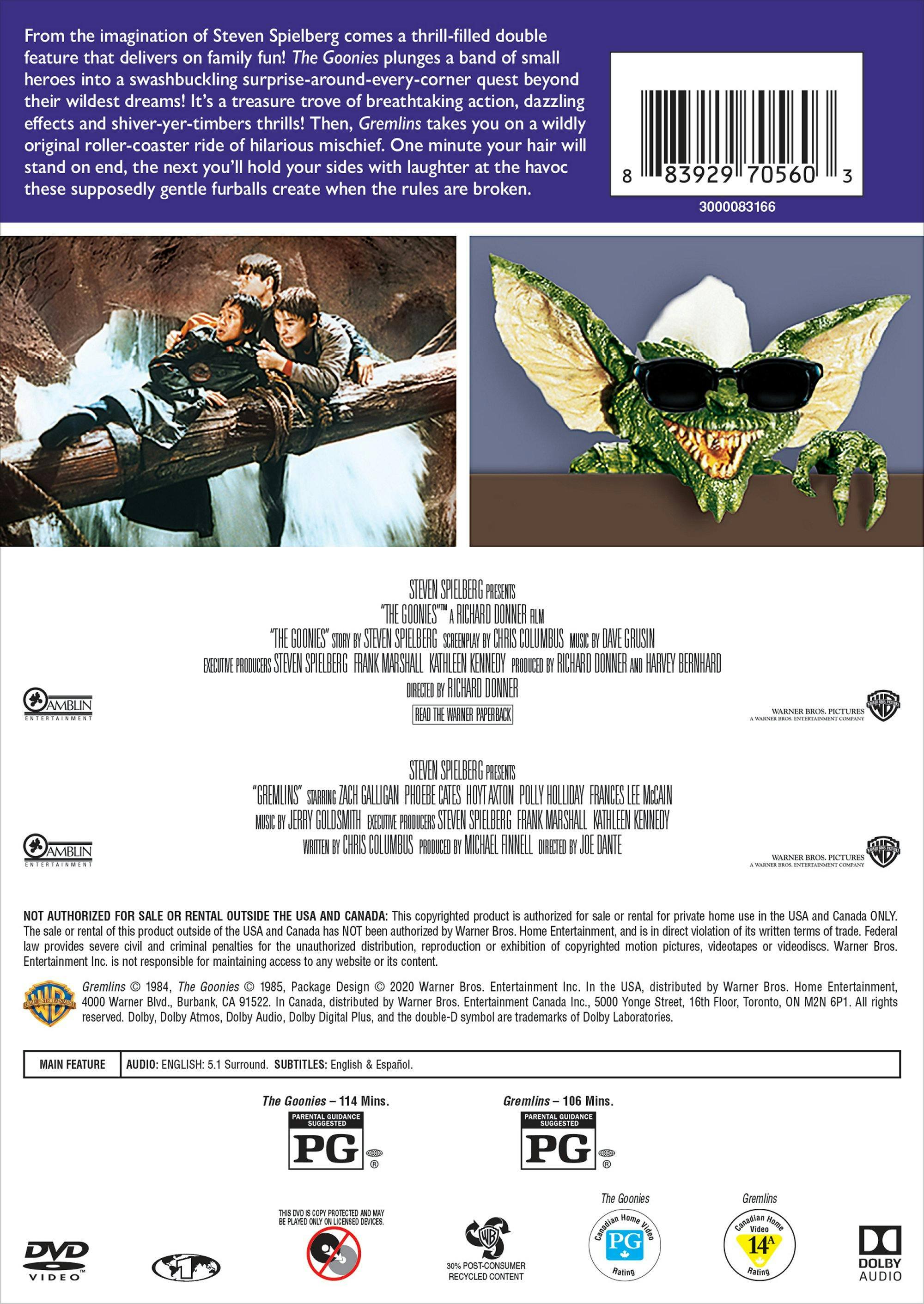 Angle. The Goonies/Gremlins (DVD Double Feature) [DVD].