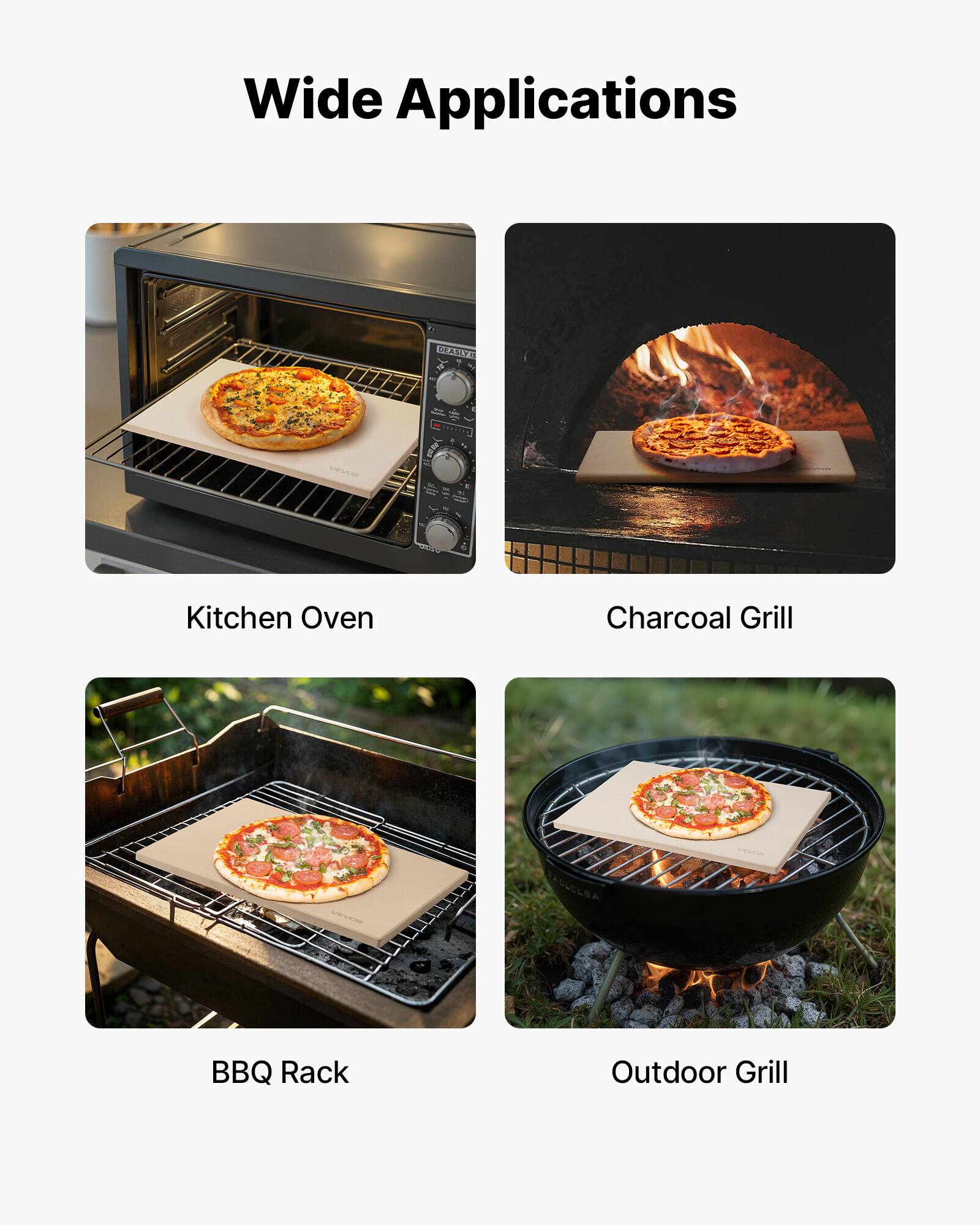 Wide Applications

- Kitchen Oven
- Charcoal Grill
- BBQ Rack
- Outdoor Grill